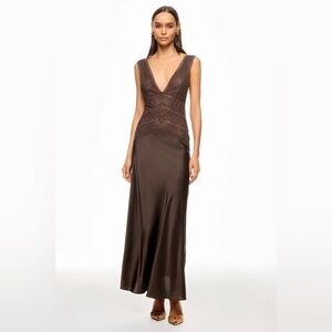 Ronny Kobo Collection Brown Maxi Dress